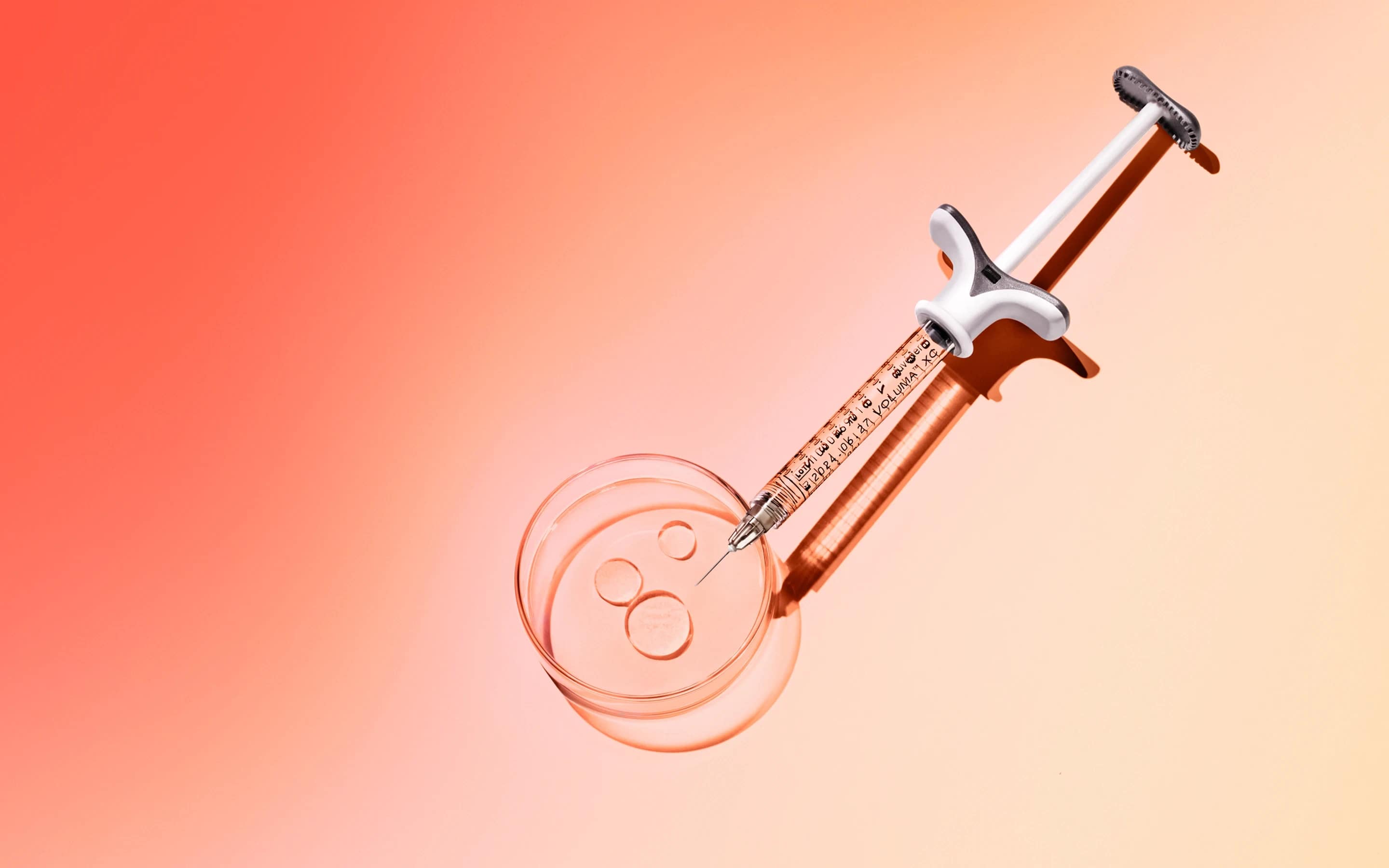 Juvederm syringe and dish