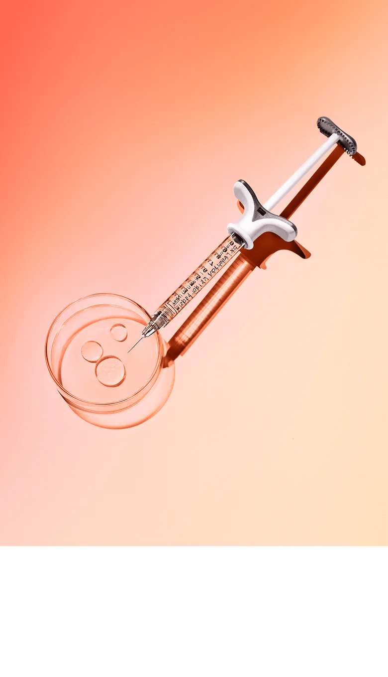 Juvederm syringe and dish