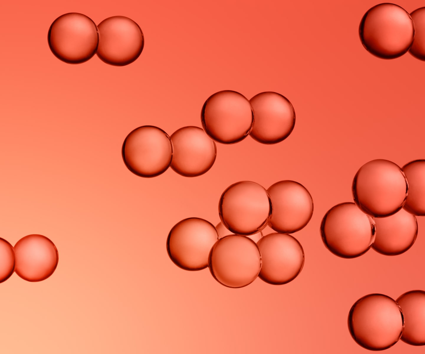 Red hyaluronic acid molecules