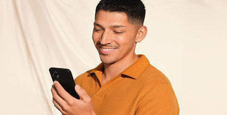 woman looking at her phone