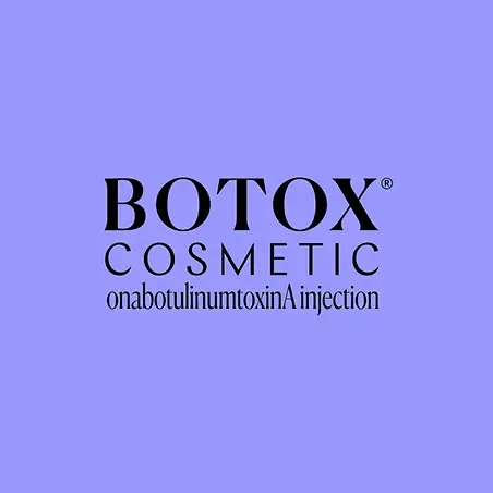 Black Botox® Cosmetic logo on purple background